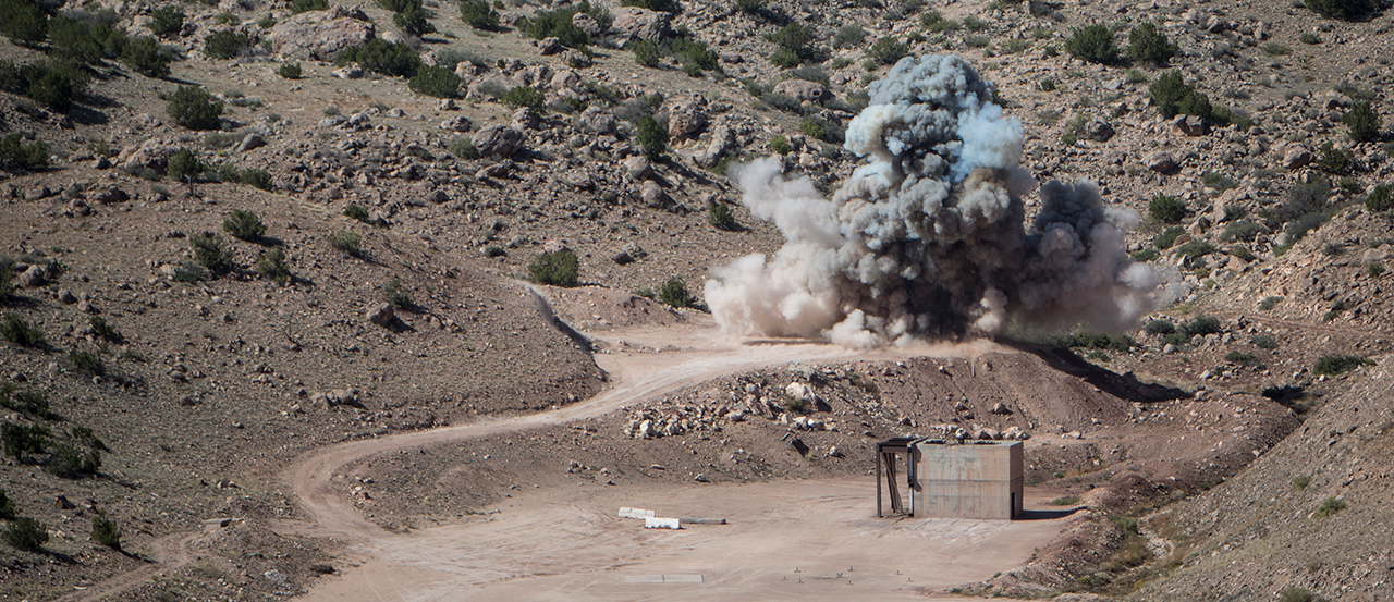 Hero Image of an explosion at the EMRTC Research Site