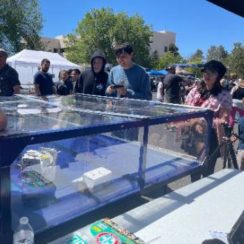 Robots competing in Miner Mayhem